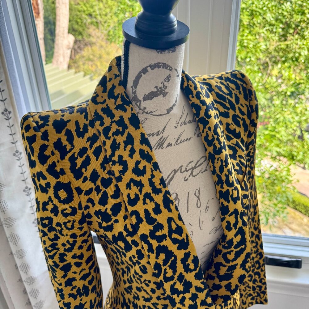 SERGIO HUDSON 100% Silk Cheetah Print Blazer - Picture 10 of 15